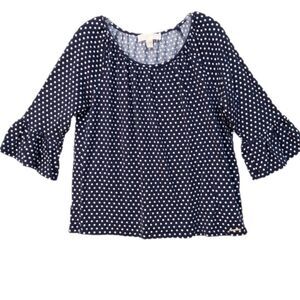 MICHAEL MICHAEL KORS Top Blue White Polka …